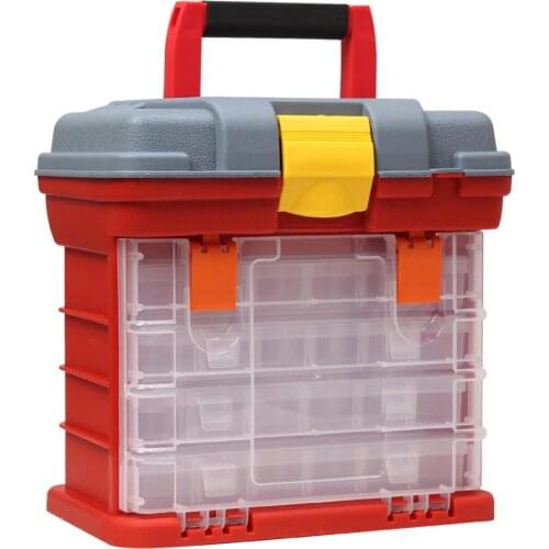 4 Layer Fishing Tackle Portable Toolbox Outdoor Tool Case Screw Hardware Plastic Storage Box tool box with Locking Handle