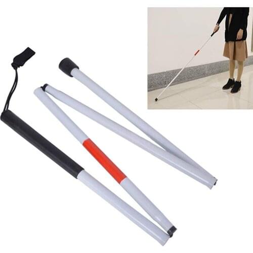 Aluminum Foldable Reflective Cane Portable Anti-Shock Guide Walking Stick for Vision Impaired and Blind People Blind fold