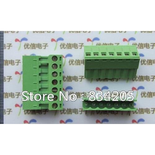 Free shipping Fast Delivery- high quality KF2EDGK 5.08mm 7P connectors set : socket + plug curved needle binding post