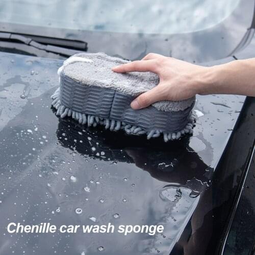Large Car Cleaning Sponge Premium Chenille Microfiber-Lint Free-No Scratch-Super Soft Sponge