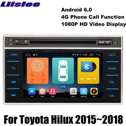 For Toyota Hilux AN120 AN130 2015~2018 LiisLee Car Multimedia TV DVD Palyer BT Wifi GPS Audio Hi-Fi Radio Stereo Navigation NAVI