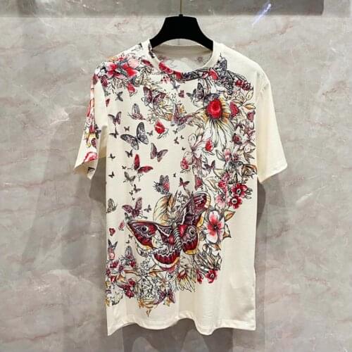 2021 Summer Chic Men/womens High quality casaul floral print T-shirts Hot fashion retro print mens Tee Tops B916