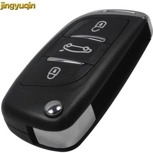 Jingyuqin Remote Car Key Shell Case 3 Button Case replace For AUDI A6 for VW for Pasha Te for Bora for Skoda for Seat NO Blade