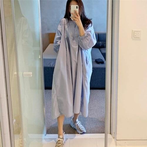 Johnature Fashionable Shirt Dresses
