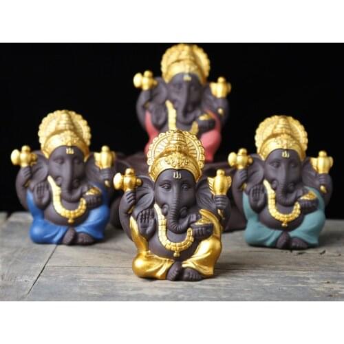 Ceramics Elephant God Elephant Trunk Statue indian god Sculpture Thai Buddha Statue Ceramics Craft Figurine Home Decoration