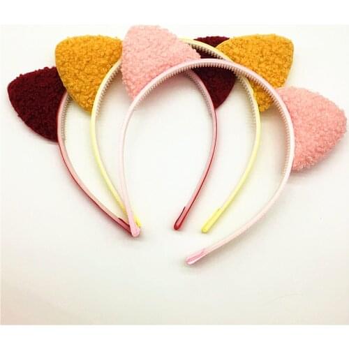 Cute furry rabbit ears hairband girls beautiful headpieces head hoop kid Hair accessories for women birthday party gift