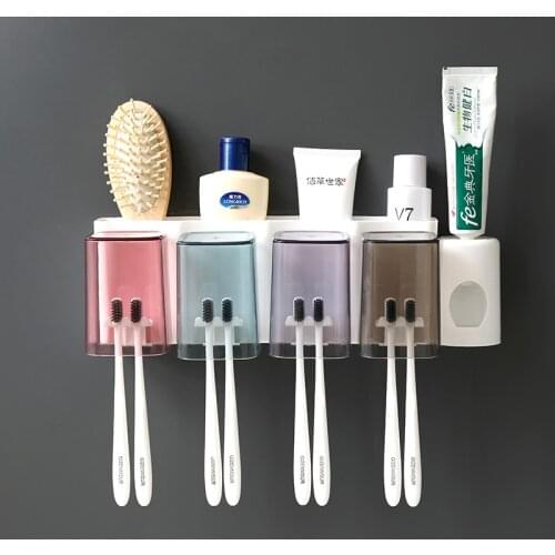 Multifunction Bathroom Accessories Storage Toothbrush Holder Save Space Health Durable Easy to clean Home Toothpaste Dispenser