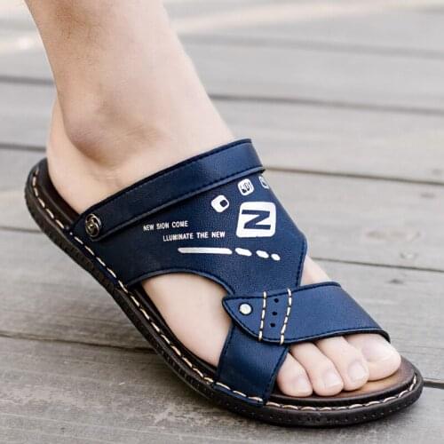 Sandals Men 2019 New Dual-use Leather Sandals Trend Fashion Wear Mens Slippers Beach Summer Personality