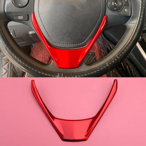 Car Steering Wheel Frame Cover Trim Red ABS Fit For Toyota Corolla 2014 2015 2016 2017 2018