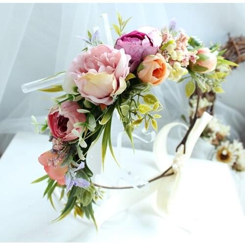 Small Rattan Garland Headdress Model Flower Hair Bands Hair Band Filming Bride Headband