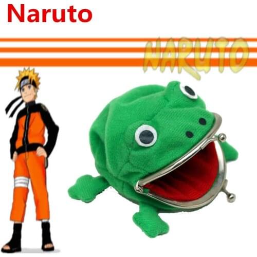 Anime NARUTO Uzumaki Naruto Cosplay Accessories Child Adult Kawaii Frog Green Wallet Buckle Coin Purse Storage Box Prop Gifts