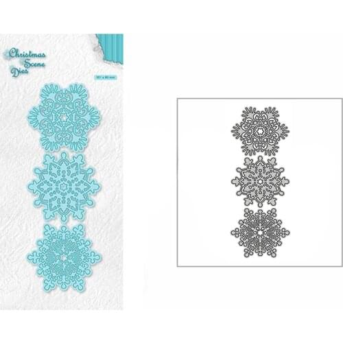 New Christmas Trio Dainty Snowflake 2020 Metal Cutting Dies for DIY Scrapbooking and Card Making Decor Embossing Craft No Stamps