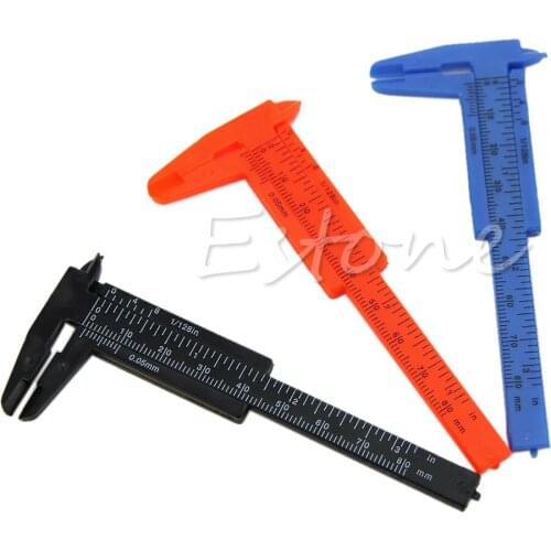 New 1Pc Mini Plastic Ruler Sliding 80mm Vernier Caliper Gauge Measure Tools