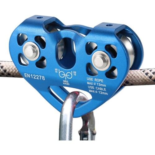 Main import commodities: 30KN steel wire rope pulley ball bearing rock climbing accessories aluminum alloy rescue pulley