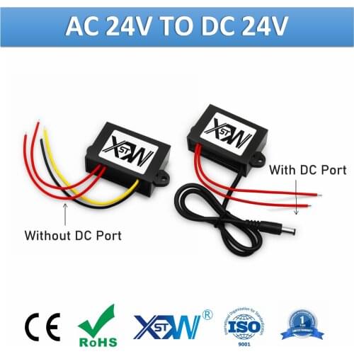 XWST 24VAC to 24VDC 1A 1.5A 24W 36W AC to DC Step Down Converter With DC Connector For Car Switching Power Supply