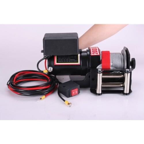 2000 lbs portable ATV electric winch small winch electric 12v