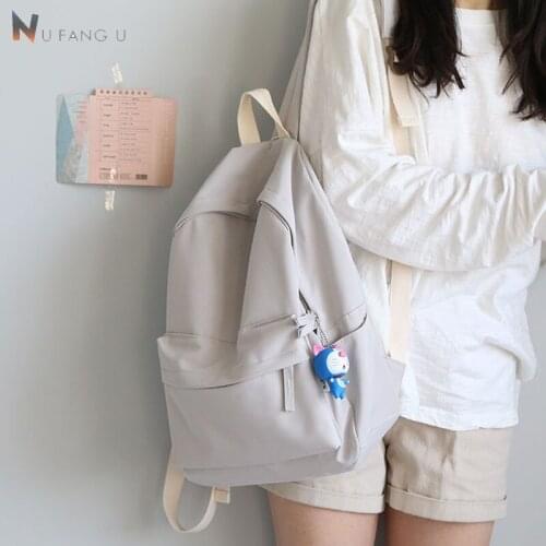 Simple Fresh Design Pure Color Women Backpack Fashion Girls Leisure Bag School Student Book Bag Teenager Travel Bag All Match