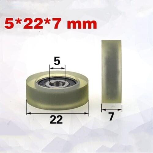 [PU0522-7]Free shipping 10PCS inner diameter 5mm OD 22mm 625zz TPU rubber bearing roller wheel rubber roller