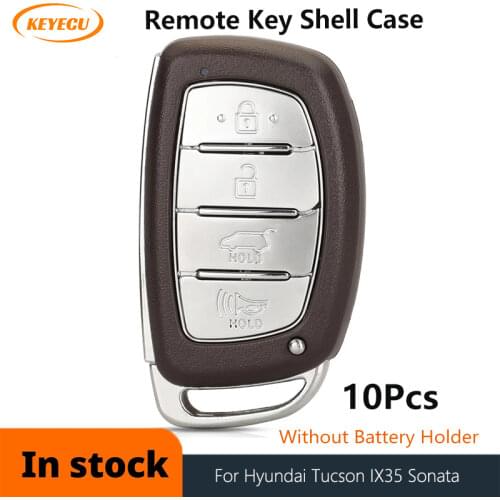 KEYECU 10 Pcs/lot Remote Car Key Shell Case Fob 4 Button for Hyundai IX25 IX35 Sonata Tucson 2014-2017 2018 No battery holder