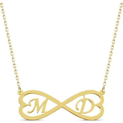 Silver Infinity Head Letter Necklace DN105