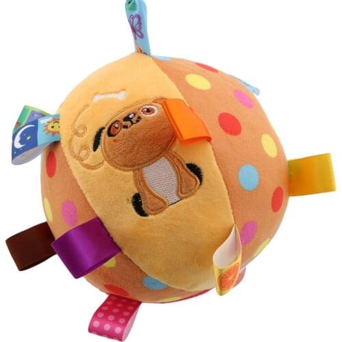 5 Colors Baby Childrens Ring Bell Rattle Ball Baby Cloth Music Sense Learning Toy Ball Educational Plush Cotton Hand Grasp Ball