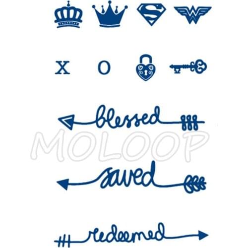 Juice Tattoo Sticker Crown Diamond Arrow Waterproof Temporary Makeup Fake Tattoos for Woman Men Body Art Lasting To 5 -15 Days