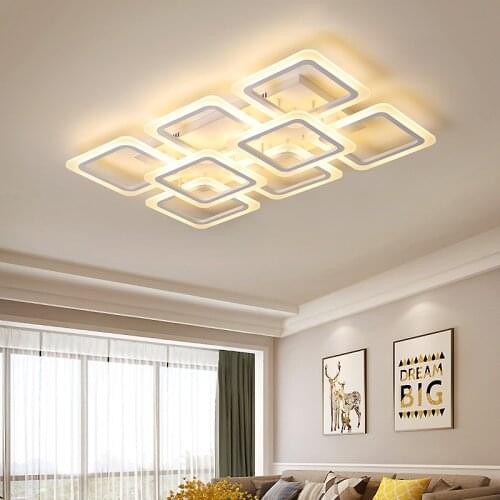 LED Chandelier Modern Ceiling Chandeliers Lighting for Living Room Bedroom Kitchen Lustre with Remote Control Light Fixtures