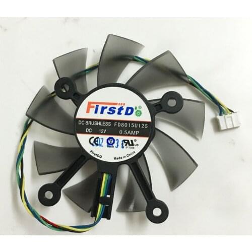 75mm FD8015U12S 0.5A GTX1050ti GTX750 GTX750ti GPU VGA Video Cooler Fan For ASUS GTX 1050ti/750/750ti Graphics Card Cooling