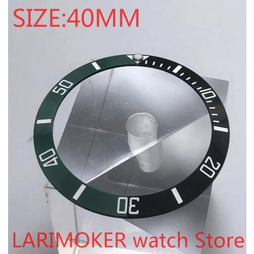 BLIGER 2021 brand new high-quality 40mm blacl green rotating glass bezel, suitable for 43mm mens watch with automatic winding
