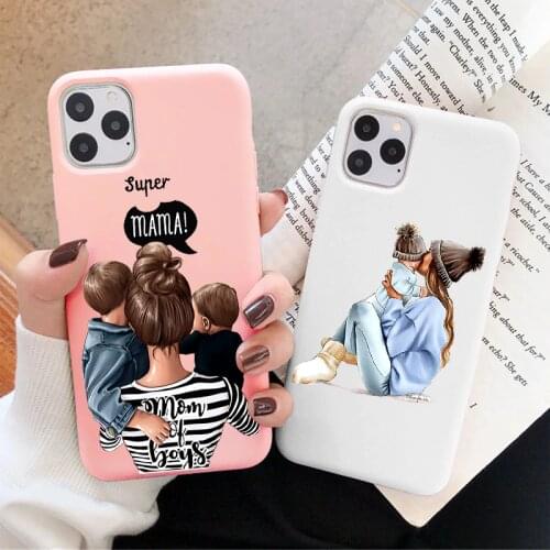 Candy Phone Case For iphone 12 SE 2020 Super Dad Mom Baby Girl Fashion Family Coque for Iphone 11 Pro Max X XS Max XR 6 7 8 Plus