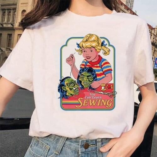 Womens T-shirt ZOGANKIN casual T-shirt ladies Ulzzang casual cartoon T-shirt Grunge Harajuku T-shirt retro top female