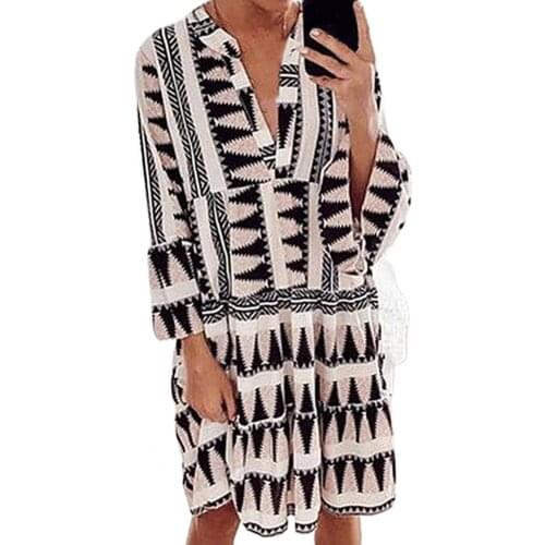 Women Fashion Sexy Deep V Neck Mini Dress Leopard Floral Print Puff Sleeve Swing Hem Casual Dress Streetwear