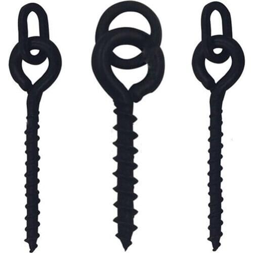 1000pcs Stainless Steel Bait Spike Carp Fishing Hook Bait Pin Lock Screw Round Sheet Matte Black Fishing Tool Accessories Pesca