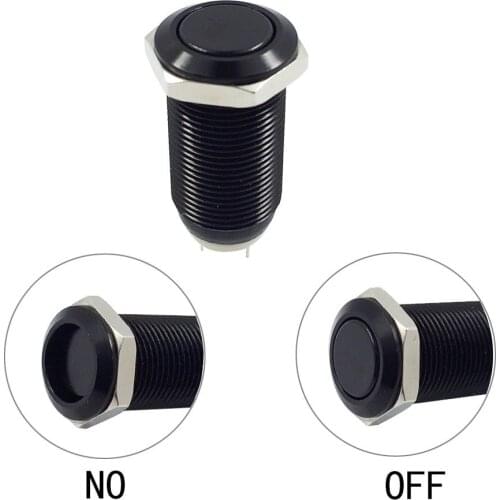 12mm Latching Switch self locking black aluminum Metal Push Button Switch