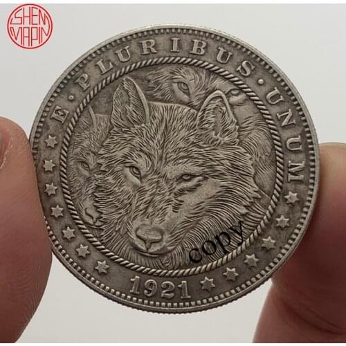 1921 Old Fox Hobo Nickel Copy Coin Morgan Dollar Copper Coins Collectibles Challenge Coin