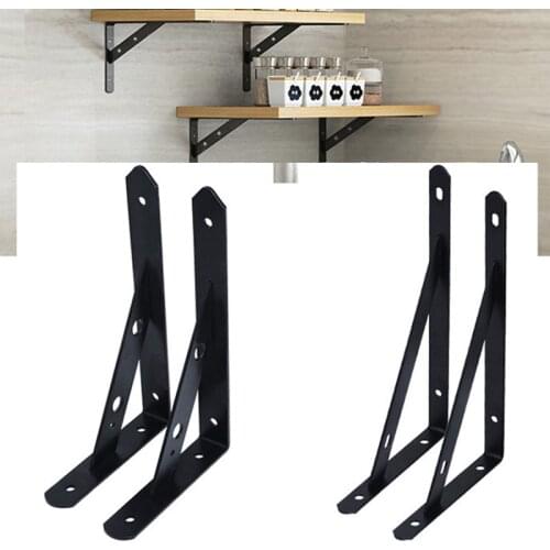 2pcs Wall Shelf Brackets Heavy Duty Corner Brace Bookshelves Living Room Office Wall-Mounted Storage Rack Metal Bracket