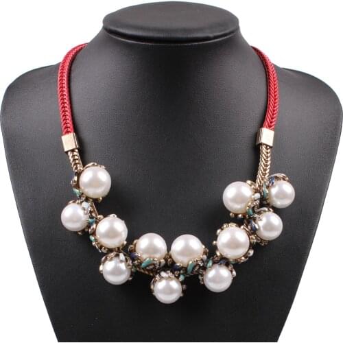 2021 New Arrival Design Pearl Necklace Rope Chain Brand Enamel Chunky Statement Pendant Necklace for Women Jewelry Wholesale