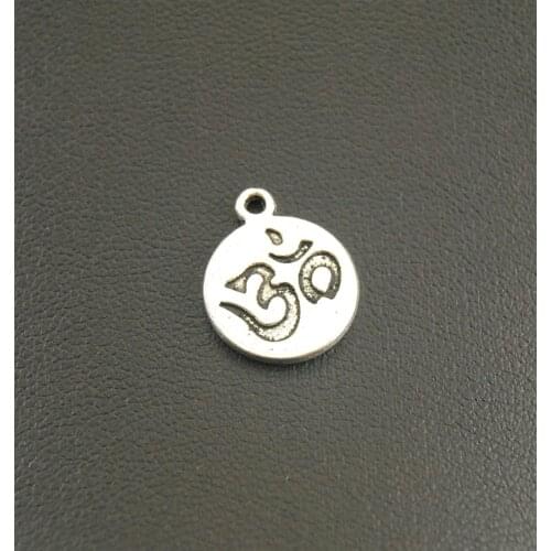 30 pcs Silver Color OM/OHM/3D Sign Round Tag Charms Pendant Diy Jewelry Findings Accessories A1240