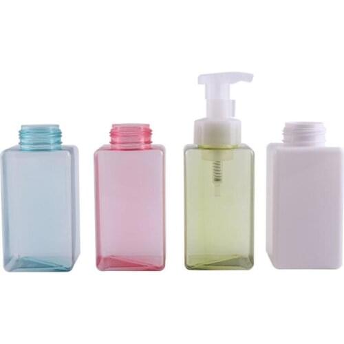 4Pcs 250/450ml Travel Mousse Foaming Shampoo Gel Empty Storage Bottle Container Square Bottle Dispenser Storage Bottle