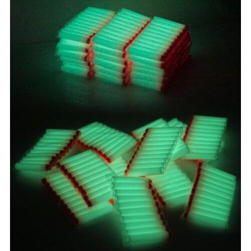 40pcs Fluorescence Toy Gun Luminous Bullets for Nerf Series Blasters Refill Clip Darts EVA Soft Bullets glow in the dark