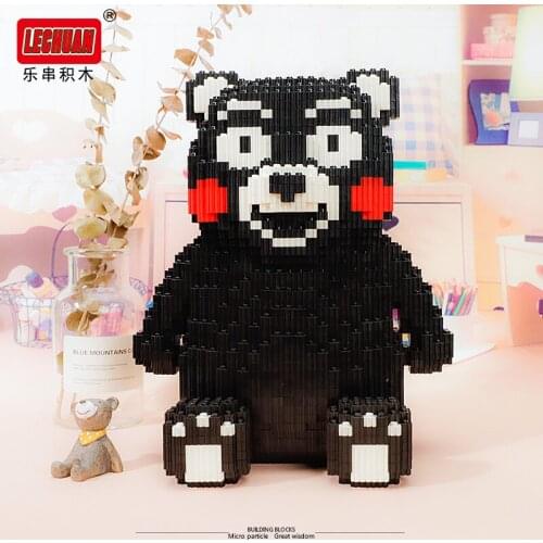 4709pcs+ Cartoon Cute Black Bear Connection Building Blocks Assembled 3D Model Diamond Mirco Bricks Figure Toy For Kids 66021