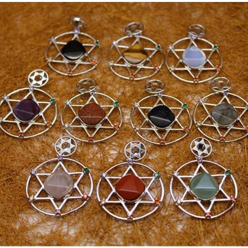 6pcs Unique Elegant Necklace Pendant Natural Stone Crystal Quartz Divination Spiritual Meditation Jewelry Pendant Jewelry Making