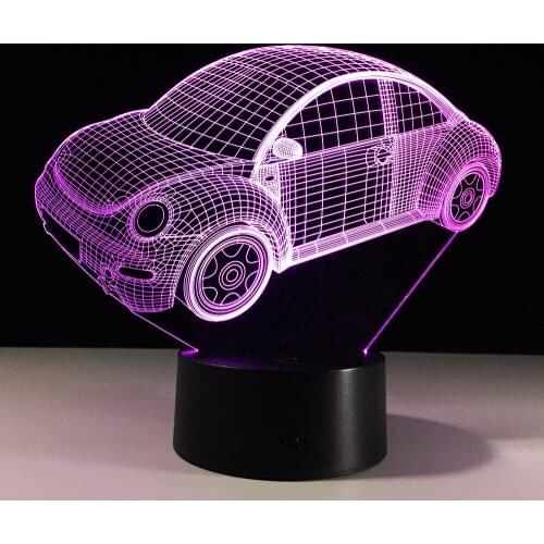 7 Colors Visual Car Modeling Lamp 3D LED NightLight Kids Gifts Touch Switch USB Table Lampara Lampe Baby Sleep Lighting