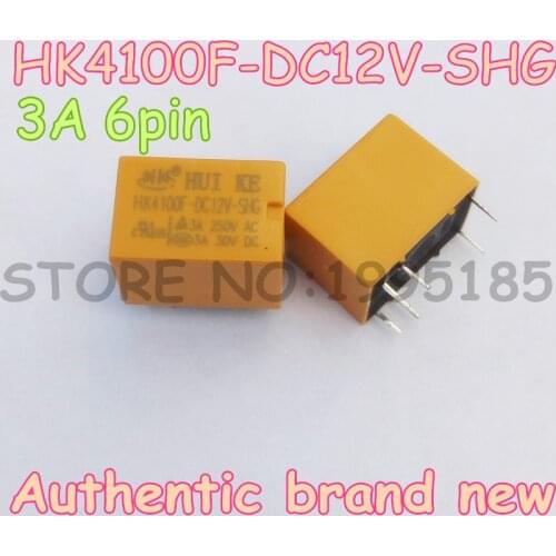 Free Shipping 5 PCS/lot HK4100F DC12V - SHG 6 pin 3A 12V authentic brand new 4100-12 VDC