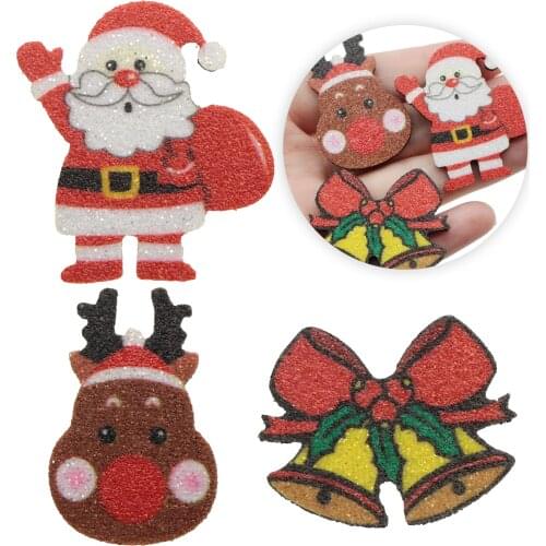 David accessories christmas chunky glitter non-woven patch For Clothing DIY Patches On Clothes Camera DIY Handmade,10Yc13185