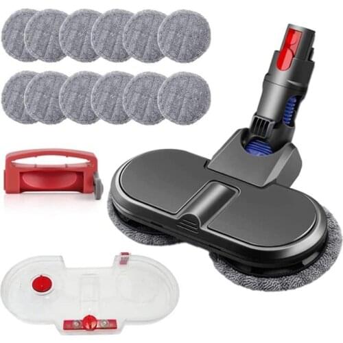 Electric Mop Head Mop for Dyson V11 V10 V8 V7,Mop Attachment with Water Tank and 12 Replacement Pads and Switch Lock