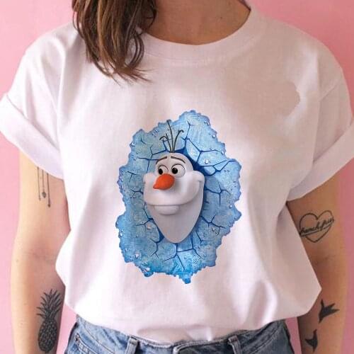 T Shirt Women Fashion Frozen II Olaf Graphic Tshirts Harajuku Queen Elsa Princess Anna T-shirt Tops Dropship