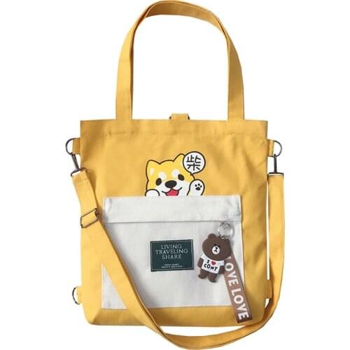 Canvas Bag Girl 2019 New arrival Single Shoulder Ins Bag school handbag for College Students sweet style