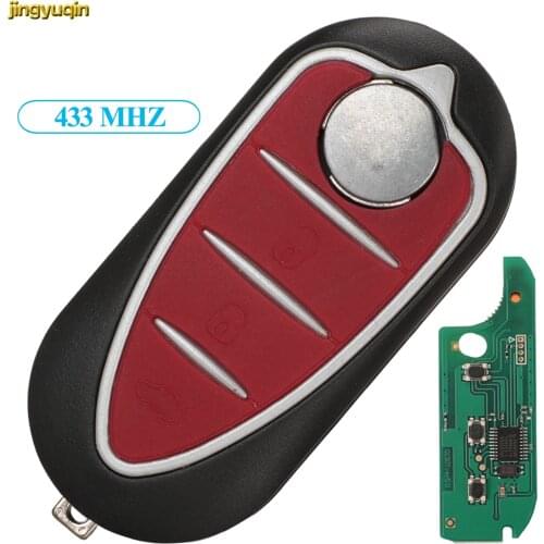 Jingyuqin Flip Remote Car Key Fob Control 433Mhz For Alfa Romeo Mito GTA Giulietta 159 3 Buttons Delphi/Marelli System
