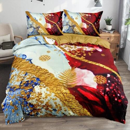 Classic 3D Marble Quilt Cover Set Bedding Sets Comforter Covers Pillowcase Duvet Cover Linens Bed King 200x200 Size Home Textile